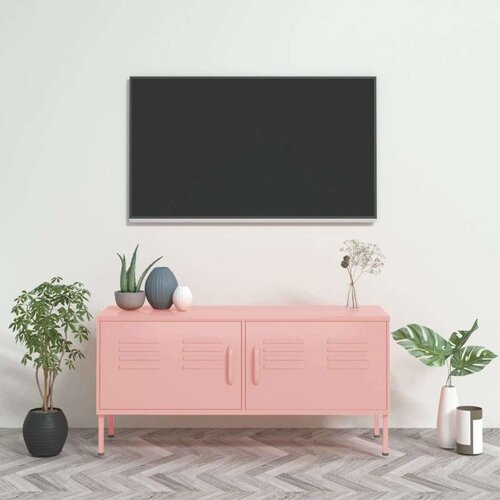 vidaXL TV ormarić ružičasti 105 x 35 x 50 cm čelični Cene
