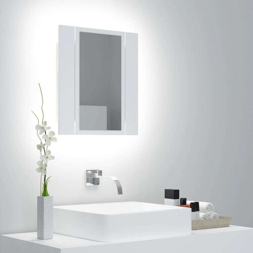 vidaXL LED kopalniška omarica z ogledalom bela 40x12x45 cm Cene
