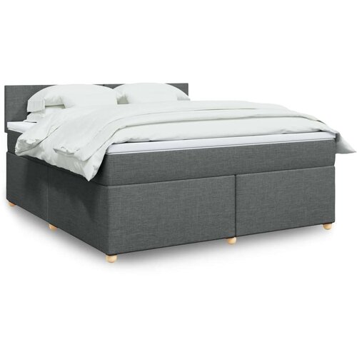 VidaXL Okvir kreveta s oprugama i madrac svjetlosivi 180x200cm tkanina Slike