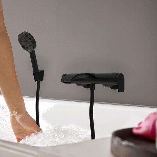 Hansgrohe 75420670 Vivenis stenska armatura za kad črna Slike