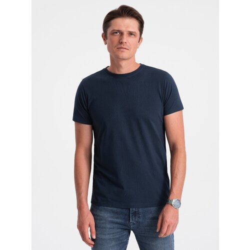 Ombre Classic BASIC men&amp;#039;s cotton T-shirt - navy blue Slike