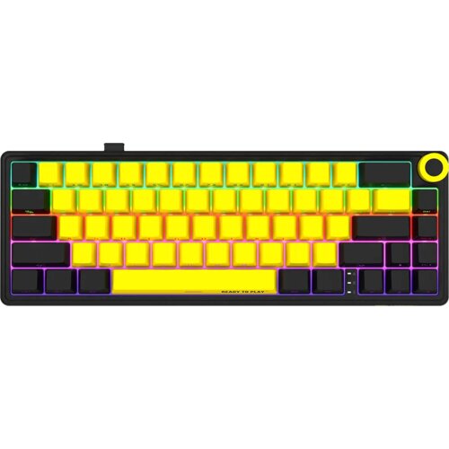 Lorgar KBP70MW, Wireless 65% Mechanical Gaming Keyboard Pro, Black/yellow, EN layout Cene