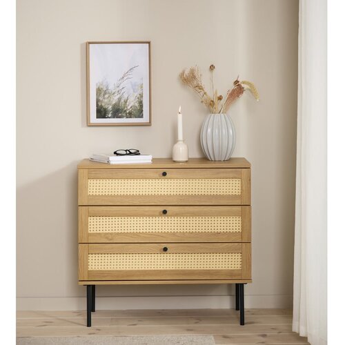 Unique Furniture Nizka komoda v hrastovem dekorju 80x75 cm Pensacola &amp;ndash; Slike