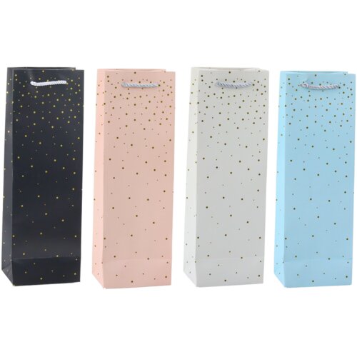  Elegantna Papirna Poklon Vrećica za Bocu s Zlatnim Točkicama 35 x 12 x 9 cm Cijene