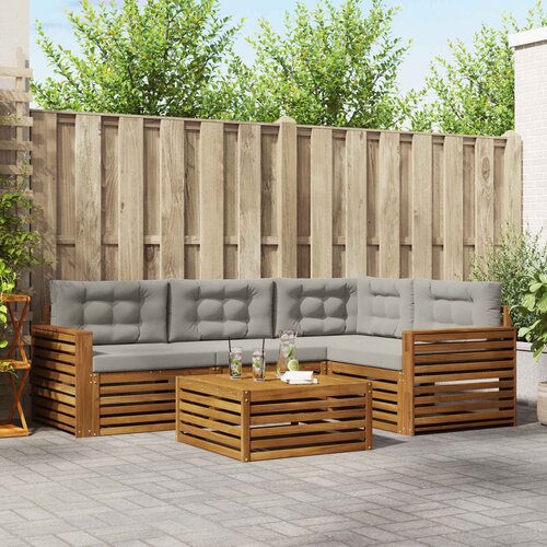  Set vanjskih sofa 5 kom. Prirodna i svijetlo siva Cijene