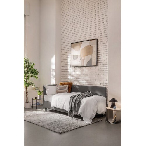 Bonami Selection Sivi tapecirani krevet s prostorom za odlaganje s madracem 90x200 cm Avela &amp;ndash; Slike