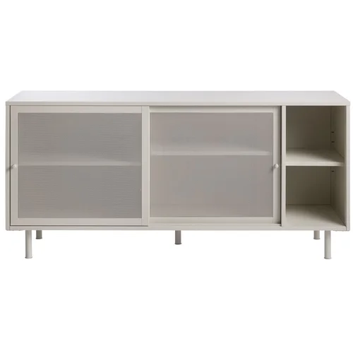 Unique Furniture Bijela metalna niska komoda s kliznim vratima 160x75 cm Veep –