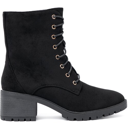 Shelvt Comfortable black ankle boots with a round toe Slike