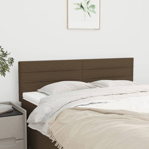 VidaXL Uzglavlja 2 kom tamnosmeđa 72 x 5 x 78/88 cm od tkanine Slike