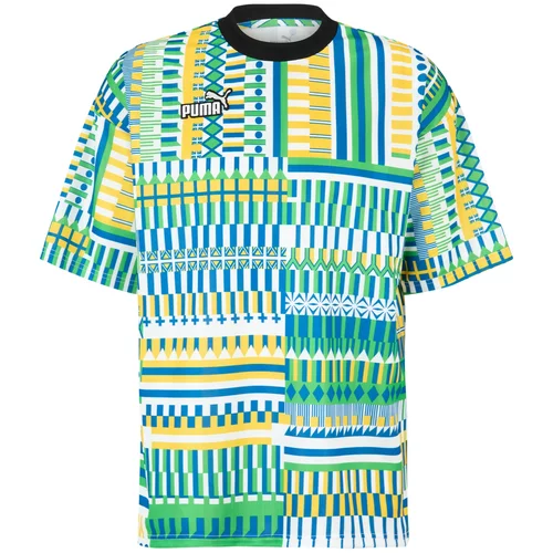Puma Tehnička sportska majica plava / žuta / zelena / bijela