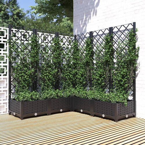  Vrtna sadilica s rešetkom crna 120 x 120 x 121,5 cm PP Cene