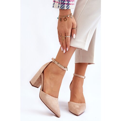 Kesi Suede heel pumps beige Lexie Slike