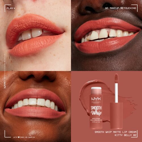 NYX Professional Makeup Smooth Whip Matte Lip Cream žametna &amp;scaron;minka z gladilnim učinkom odtenek 02 Kitty Belly 4 ml Slike