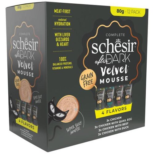 Schesir after Dark Multipack Mix konzerva za mačke u musu 12x80g Slike