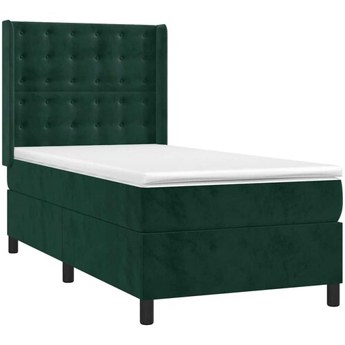 Box spring krevet s madracem tamnozeleni 90x190 cm bar&amp;scaron;unasti Slike