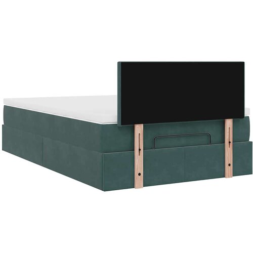 VidaXL okvir za krevet s madraca tamnozeleni 120x190 cm bar&amp;scaron;unasti Slike