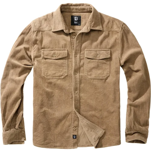 Brandit Corduroy Classic Shirt Long Sleeve camel