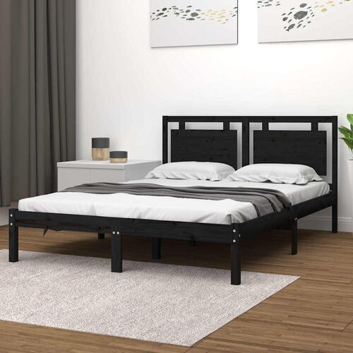 Okvir za krevet od masivne borovine crni 200 x 200 cm Cijene