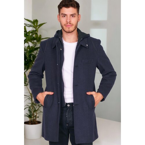 Dewberry PLT8335 MEN&amp;#039;S COAT-DARK PATTERNED NAVY BLUE Slike
