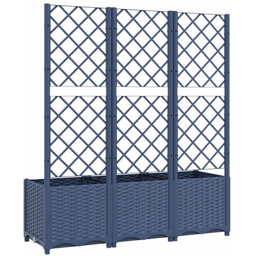  Vrtna sadilica s re&amp;scaron;etkom plava siva 120 x 40 x 136 cm PP Slike