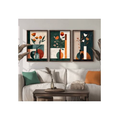 Wallity dekorativna slika HUM117, 50x70x3,5cm, 3 dela Cene
