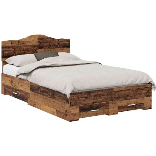  Okvir za krevet Staro drvo 120 x 190 cm Konstruirano drvo Slike
