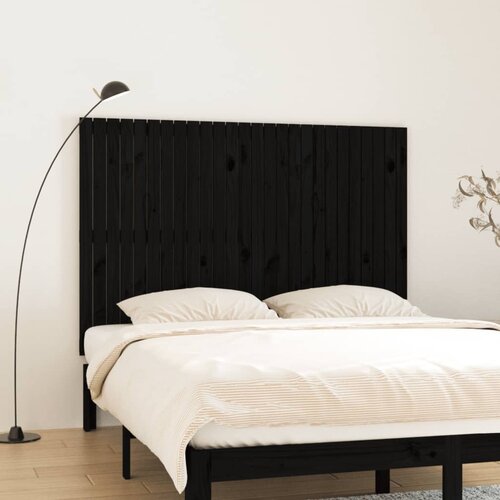 vidaXL Stensko posteljno vzglavje črno 166x3x110 cm trdna borovina Cene