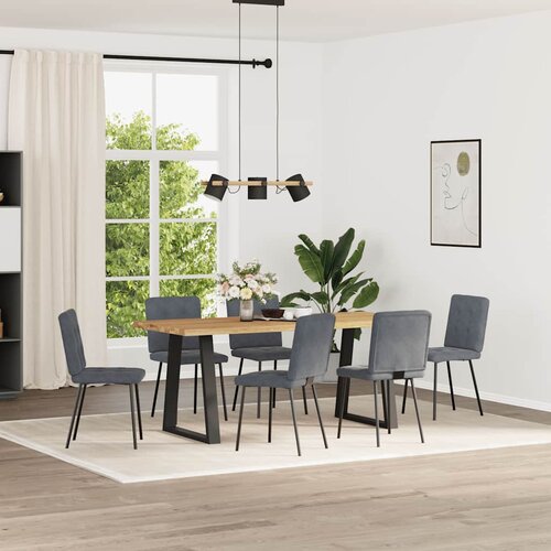 Maison Chic Jedilni stoli - Vzorci stoli 6 kosov temno siv žamet A1357, (22031181) Cene
