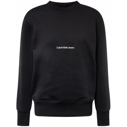 Calvin Klein Jeans Sweater majica 'Institutional' crna / bijela