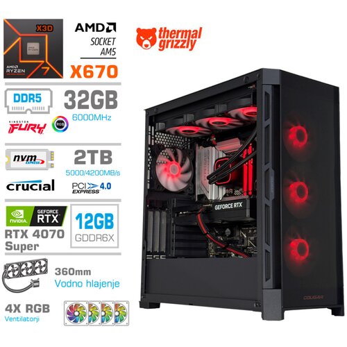 MEGA Računalnik TWR S11 R7-9800X3D/RTX4070 Super/32GB-DDR5/2TB-4.0/1050W/Brez OS/črna RGB + Estetski napajalni kabli [Rdeča / Črna], (22147460) Cene
