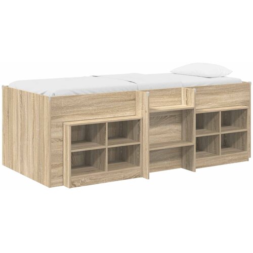  Loft krevet s ormarom 3 kom. Hrast sonoma Konstruirano drvo Smeđa 98.5 x 200 cm Slike