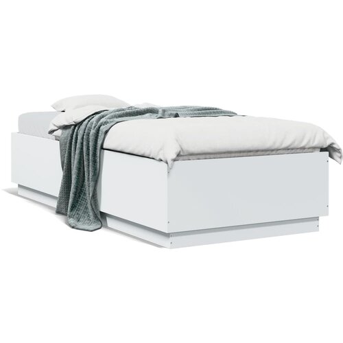 VidaXL Posteljni okvir bel 90x200 cm inženirski les Slike