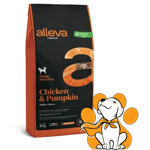 Alleva natural Puppy Maxi Dog Chicken&Pumpkin 12kg, Hrana Za Štence Velikih Rasa Cene
