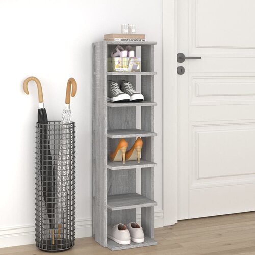 The Living Store regal za čevlje siva sonoma 27,5x27x102 cm konstruiran les - regal za čevlje, (21485649) Cene