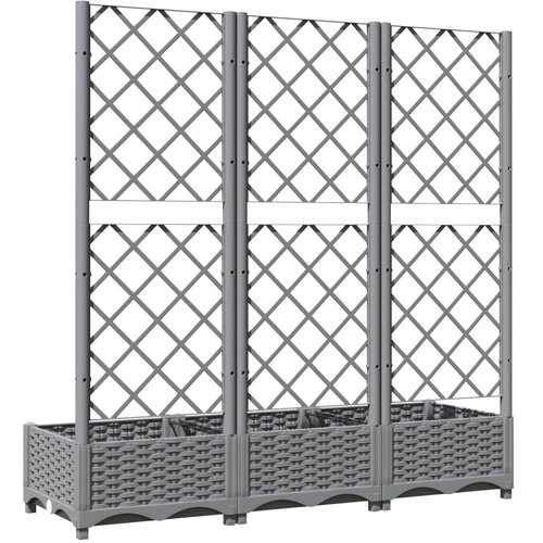  Vrtna sadilica s re&amp;scaron;etkom svjetlosiva 120 x 40 x 121,5 cm PP Slike