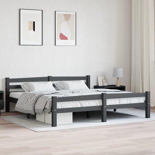 Furnova Posteljni okvir temno siv iz trdne borovine 180x200 cm, (21934703) Slike
