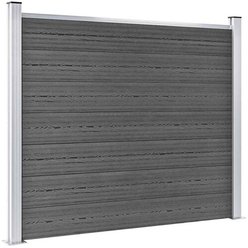  Set panela za ogradu WPC 353 x 146 cm crni Slike
