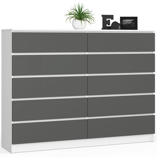 AKORD KOMODA K160 10SZ CLP PK BIAŁY / SZARY, (21713961) Cene