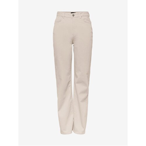 Pieces Cream Women's Wide Jeans Holly - Women Cene