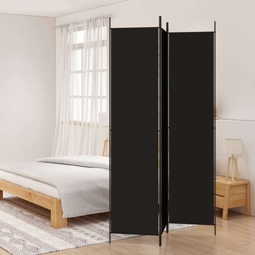 Sobna pregrada s 3 panela crna 150 x 220 cm od tkanine Cijene
