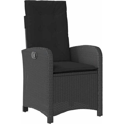  5-dijelni vrtni blagovaonski set s jastucima od poliratana crni Crna 90 cm table length Slike