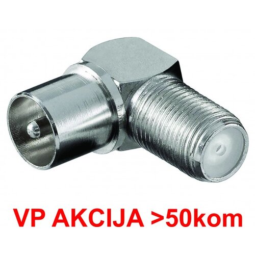 Gembird CON-FC-025/90 ** F female to IEC male elbow adaptor, Zinc Alloy min.25 pakovanje (23) Cene