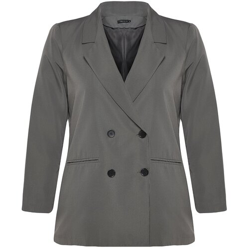 Trendyol Curve Plus Size Jacket - Gray - Oversize Slike