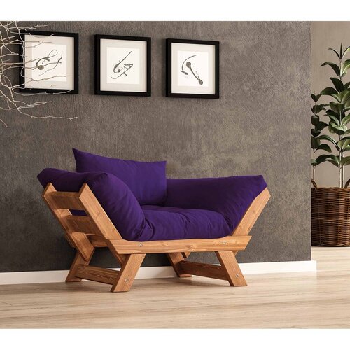 Hanah home vrtna sofa s jednim sjedi&scaron;tem i jastukom, tikovine i ljubičaste boje Cijene