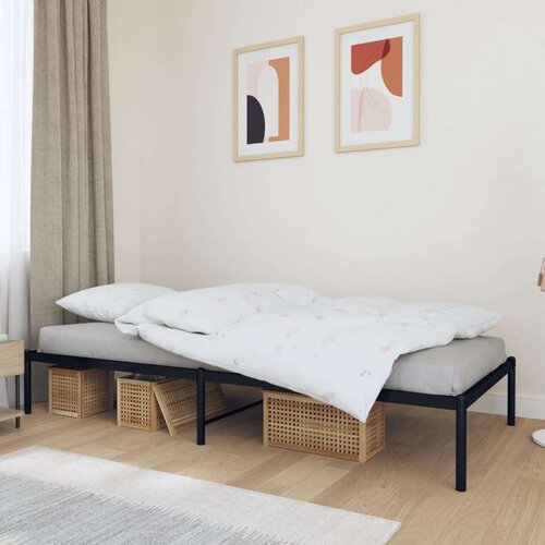 Metalni okvir za krevet crni 90 x 200 cm Cijene