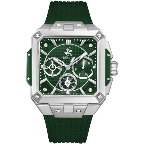 Beverly Hills Polo Club Muški sat BP3742X.376, Zeleno kućište, Zelene boje Cene
