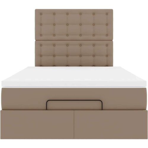VidaXL Okvir kreveta s madracem cappuccina 120x200cm umjetna koža Slike