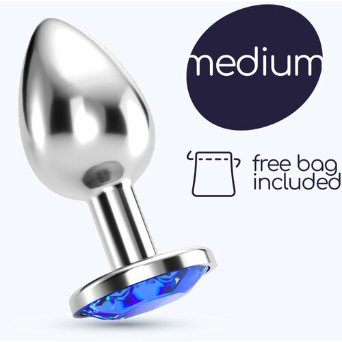 Crushious BIJOU ANAL JEWEL PLUG BLUE MEDIUM WITH FREE VELVETY BAG Cene