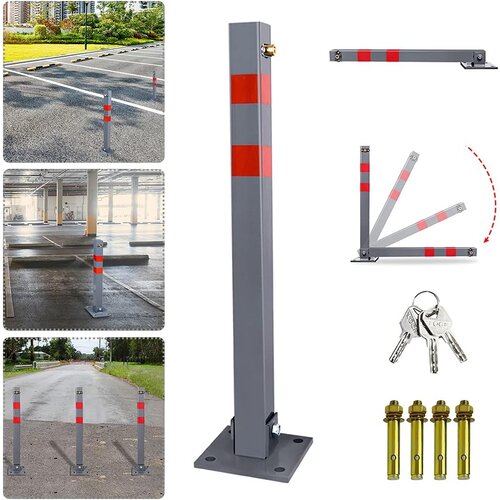  Sklopivi stupić za parkirno mjesto s bravom i reflektirajućim trakama 70 cm Slike