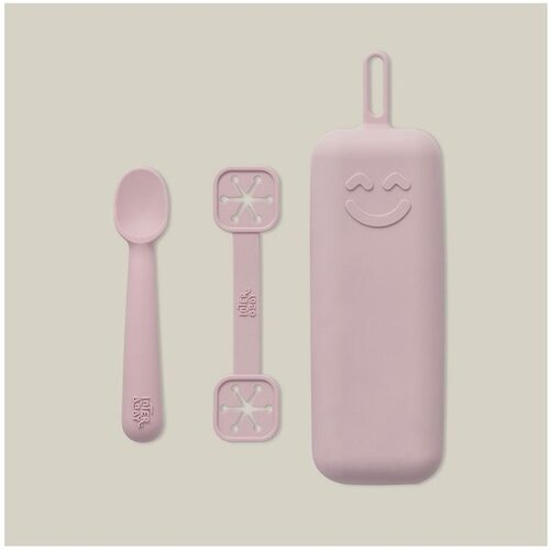 Interbaby set silikonskog pribora za jelo Dark Pink Cene
